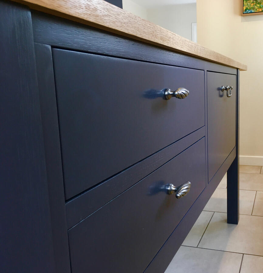 Kitchen island unit with American Oak top