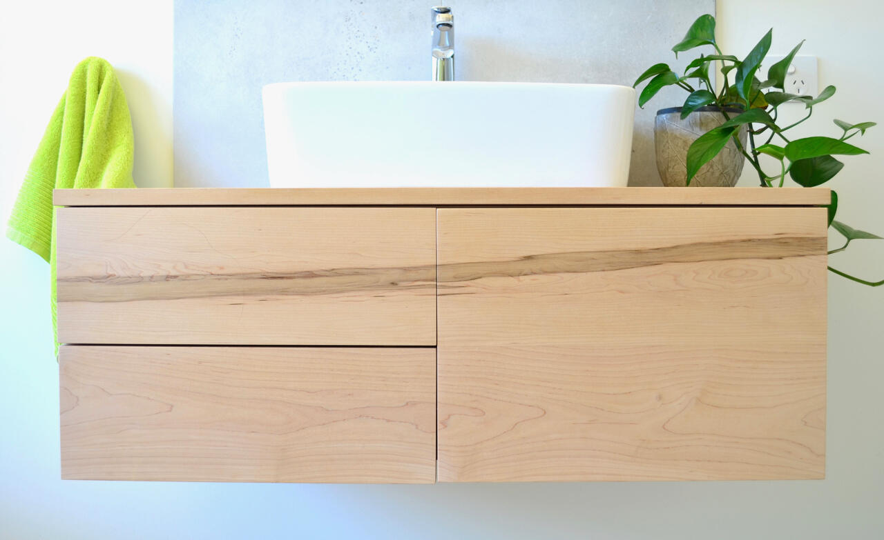 Bathroom vanity in Rock Maple